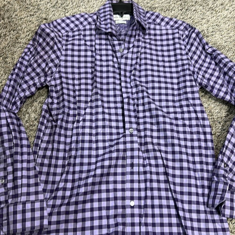 Robert Graham mens checkered dress shirt L/16